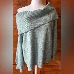 LC Lauren Conrad Off-Shoulder Sweater - Soft Green